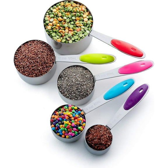 Bellemain Set of 5 Stainless Steel Measuring Cups Nesting Measuring Cups for Kitchens