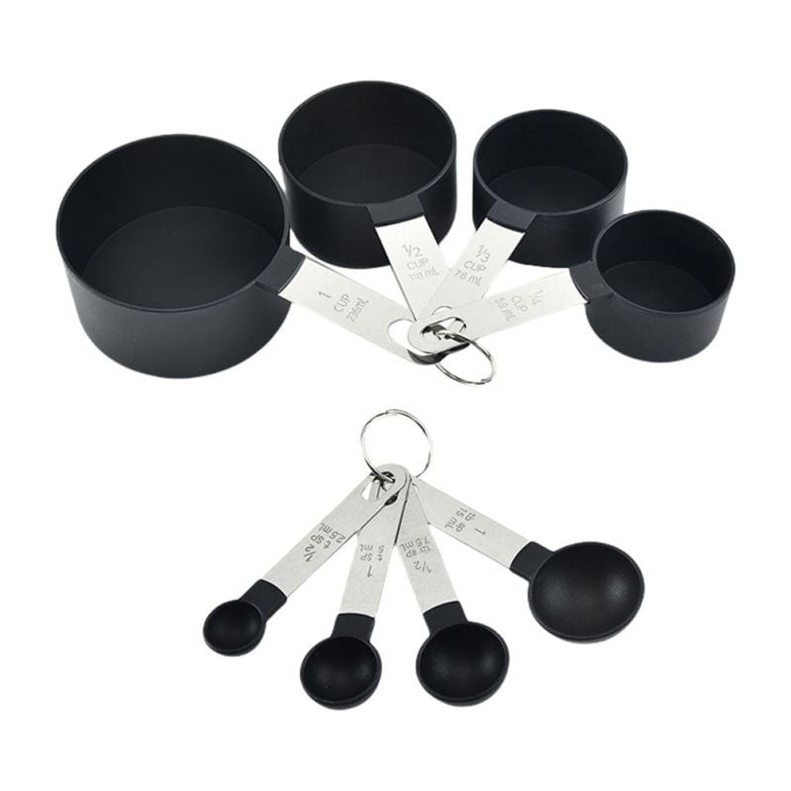 8 Pc Farmhouse Measuring Spoon & Measuring Cup set - Black