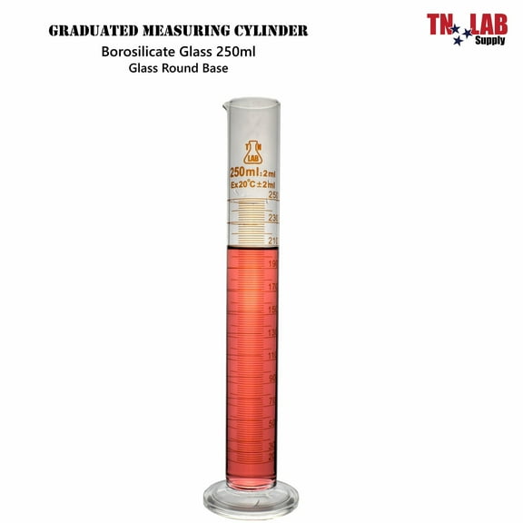 Measuring Cylinder 250ml Class A Borosilicate Glass with Glass Base