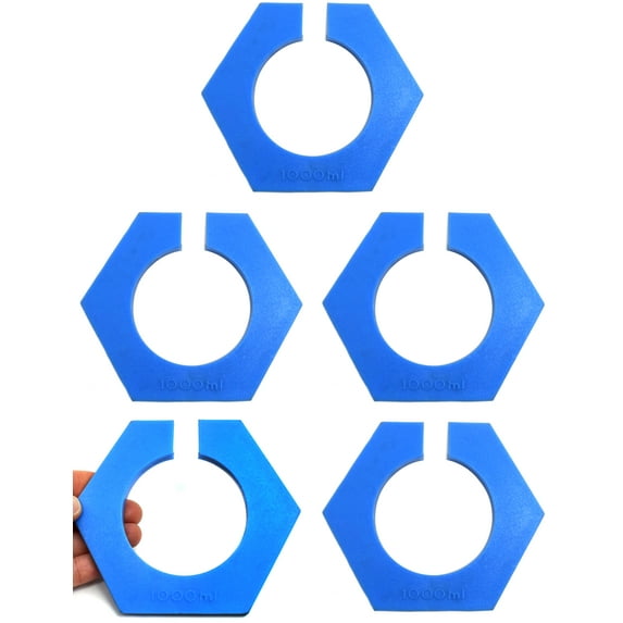 Measuring Cylinder Protective Collars, 1000ml, Pack of 5 - Hexagonal ABS - Eisco Labs