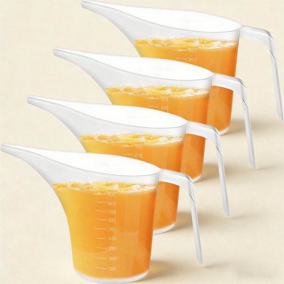 Measuring Funnel Pitcher, Plastic Measuring Cup with Long Spout for Bakeware, Pancake, Batter, Muffin, Cakes, Soap Making, Watering Plants