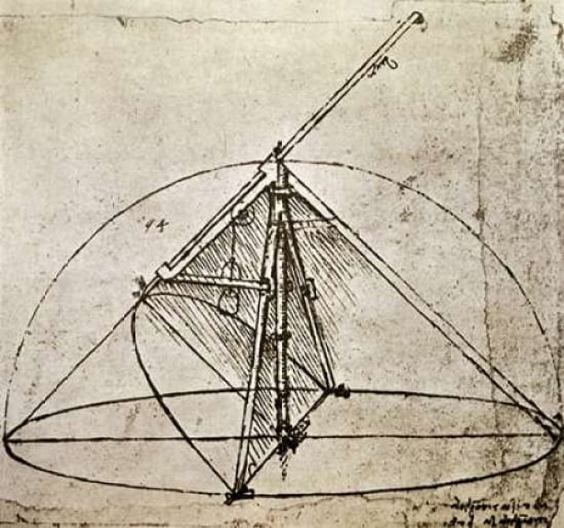 Measuring Instruments Canvas Art - Leonardo Da Vinci (24 x 24)