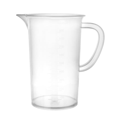 Measuring Jug, 1000ml - Polypropylene Plastic - Raised Graduations - Chemical Resistant, Autoclavable - Handle for Convenient Lifting - Eisco Labs