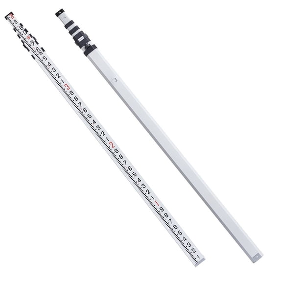 Measuring Rod 20-Feet/10ths 6 Sections Telescopic Grade Rod 1/10ft w/ Bag