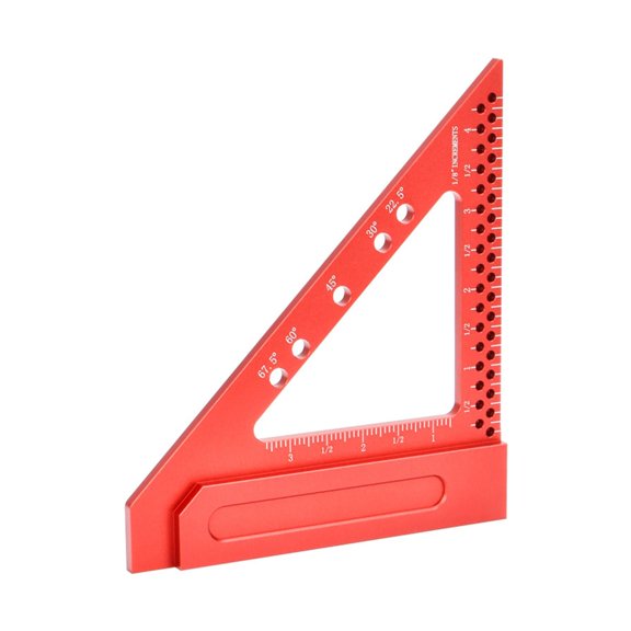 Measuring Ruler 22.5/30/45/67.5 Degree Woodworking Square Protractor Triangle Ruler Measuring Tool