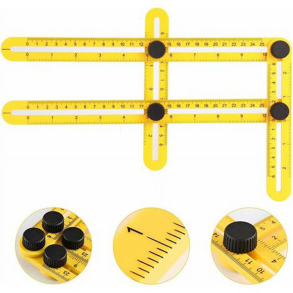 Measuring Ruler, Four Sides Angle Ruler Folding Ruler Corner Jig Tool Tile Punch Locator