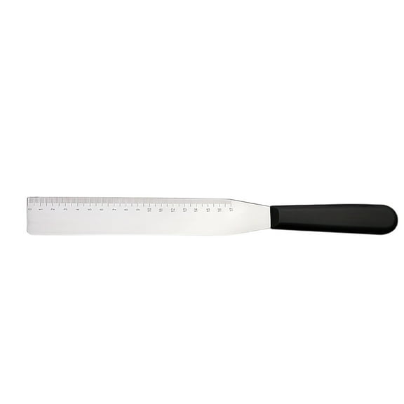 Measuring Scale Cake Spatula Stainless Steel Piping Knife for Baking DIY Decorating Tool Black 12"