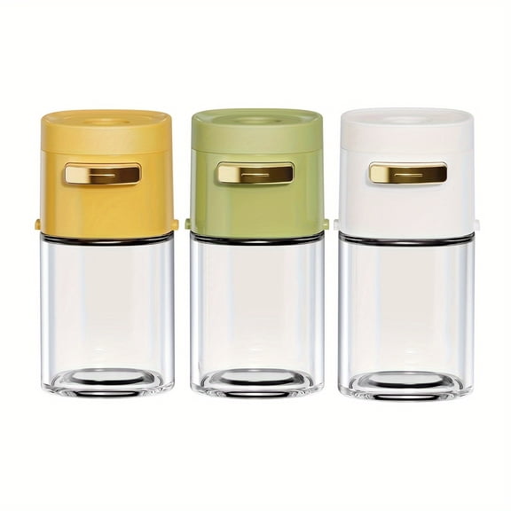 [Measuring Spice Shaker] 3pcs Measuring Salt and Pepper Shaker - Quantitative Seasoning Shaker - Kitchen Accessories