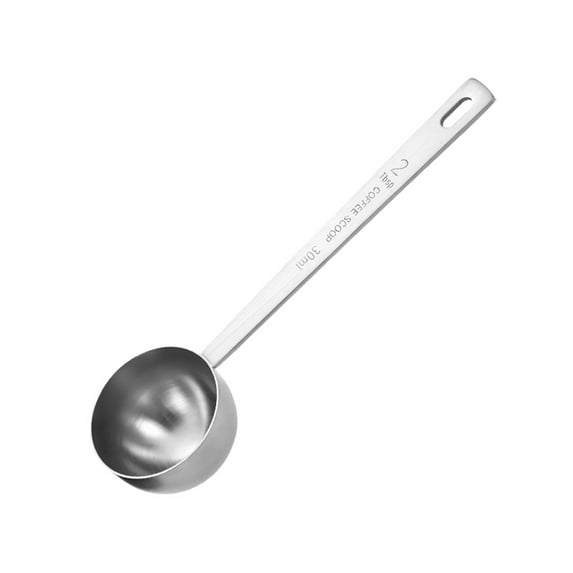 Measuring Spoon Durable Stainless Steel 15/30ml Long Handle Coffee Seasoning Milk Powder Graduated Spoon Kitchen Tool Liquid Measuring Spoon,for Powder Coffee,Loose Tea,1Pc(Silver-30ml,6.3x1.7")