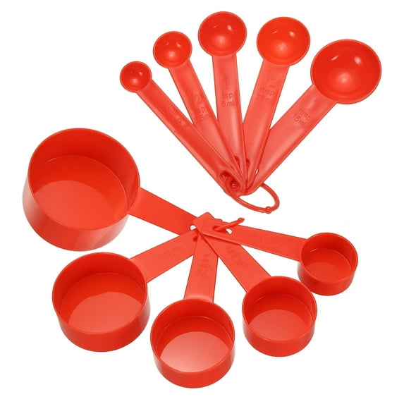 Measuring Spoon Set, Home Essentials Cooking and Baking Tools for Coffee Cocktail Tea Red