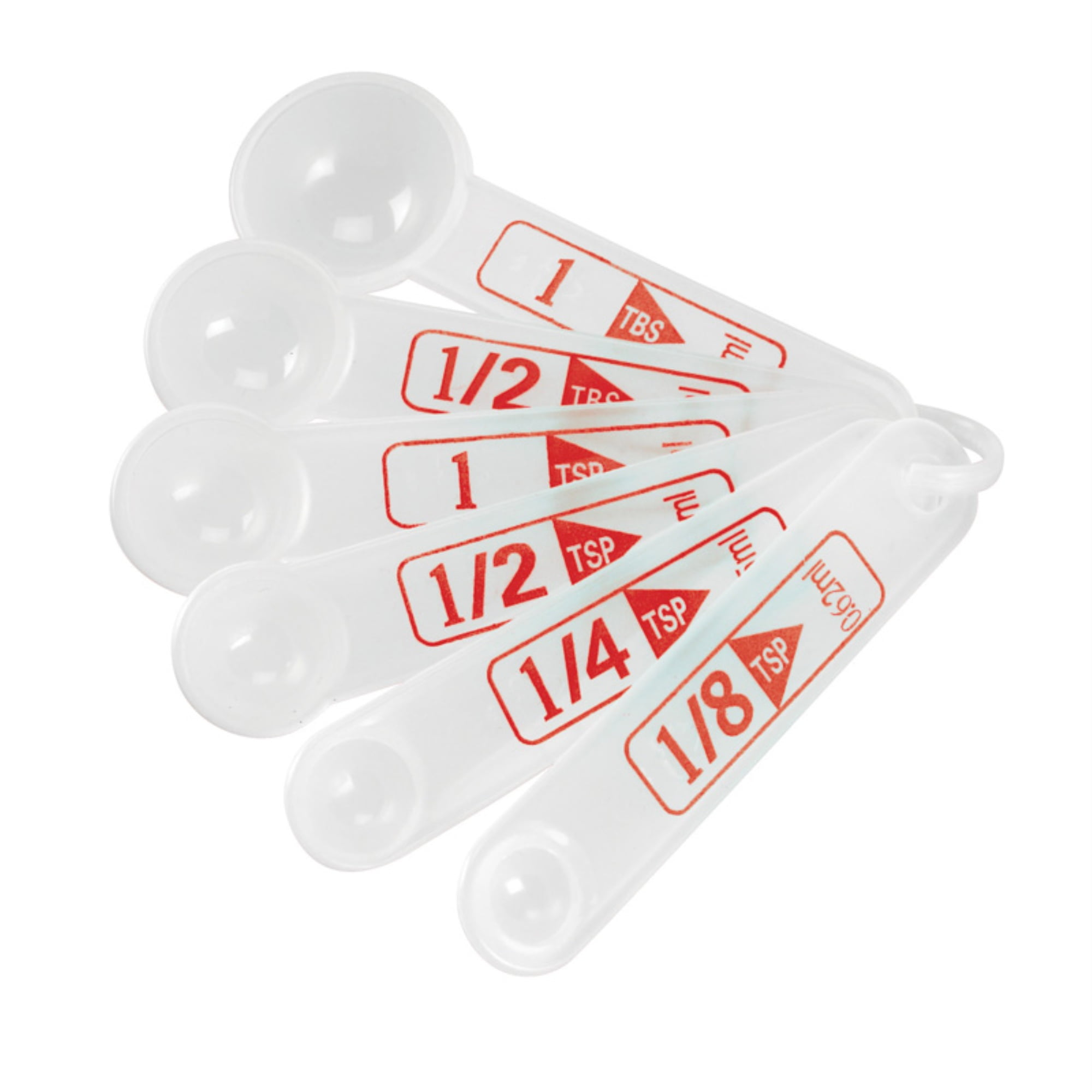 Clear Plastic Measuring Spoons Set of 6 for Kids