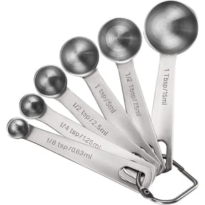 Measuring Spoons, Premium Heavy Duty 18/8 Stainless Steel Measuring Spoons Cups Set, Small Tablespoon with Metric and US Measurements, Set of 6 for Gift Measuring Dry and Liquid Ingredients