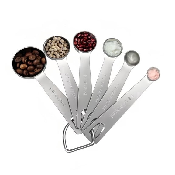 Measuring Spoons, table spoons ,Premium Heavy Duty Stainless Steel Cups Set, with Metric and US Measurements, Set of 6 for Measuring Dry and Liquid Ingredients
