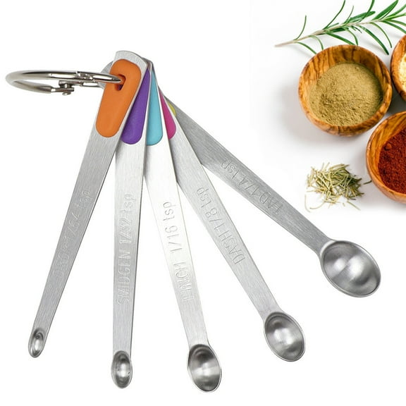 Measuring Spoons Set, Heavy Duty Stainless Steel Measuring Spoons, Mini Measuring Spoon for Cooking Baking, Tablespoon Teaspoon for Dry or Liquid Ingredients, Fits in Spice Jar,set of 5