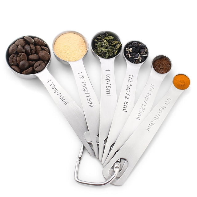 Measuring Spoons Set with Scale, Stainless Steel Measuring Spoons and ...