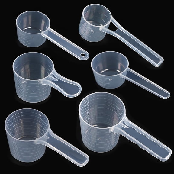 Measuring Spoons Sets Plastic Tablespoon Spoon Scoops with Scale Clear Cuillere a Mesurer for Coffee Spices 7.5g 15g 25g 35g 40g 50g