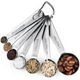 thumbnail image 1 of Measuring Spoons: U-Taste 18/8 Stainless Steel Measuring Spoons Set of 7 Piece: 1/8 tsp, 1/4 tsp, 1/2 tsp, 3/4 tsp, 1 tsp, 1/2 tbsp & 1 tbsp Dry and Liquid Ingredients, 1 of 9