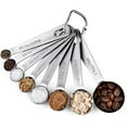 thumbnail image 1 of Measuring Spoons: U-Taste 18/8 Stainless Steel Measuring Spoons Set of 8 Piece: 1/8 tsp, 1/4 tsp, 1/3 tsp, 1/2 tsp, 3/4 tsp, 1 tsp, 1/2 tbsp & 1 tbsp Dry and Liquid Ingredients, 1 of 9