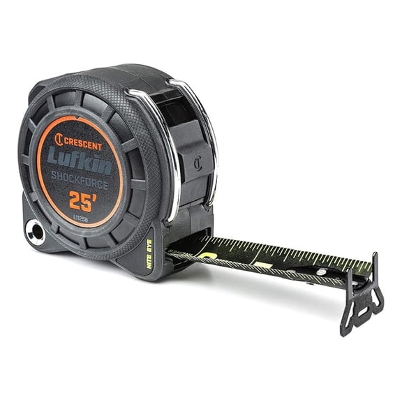 Measuring Tape 25 ft, L1125B Home Hand Tools Layout Tape, Durable Retractable Tape Measure with Metric and Imperial Readings, Compact Housing, Multi-Purpose for Home, Construction, Crafts