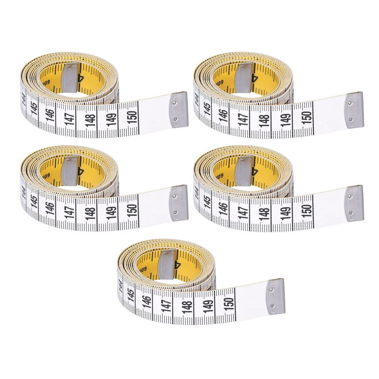 Measuring Tape Soft Flexible Clear Graduations Yellow White Double Sided  Inch Tape Measure