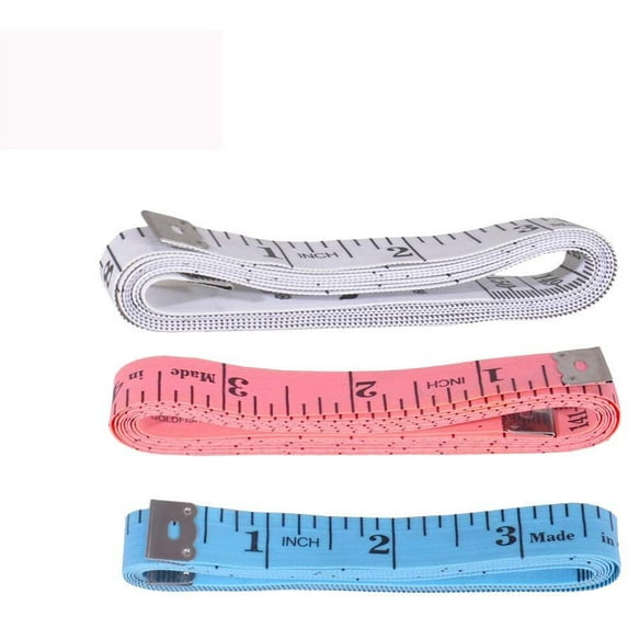 Measuring Tape, Tape Measure for Body 3 Pack Double Scale Measuring Tape Set for Sewing, Body, Tailor,Craft,Medical 60 Inch/ 150 cm (3-Pack White,Pink and Blue)