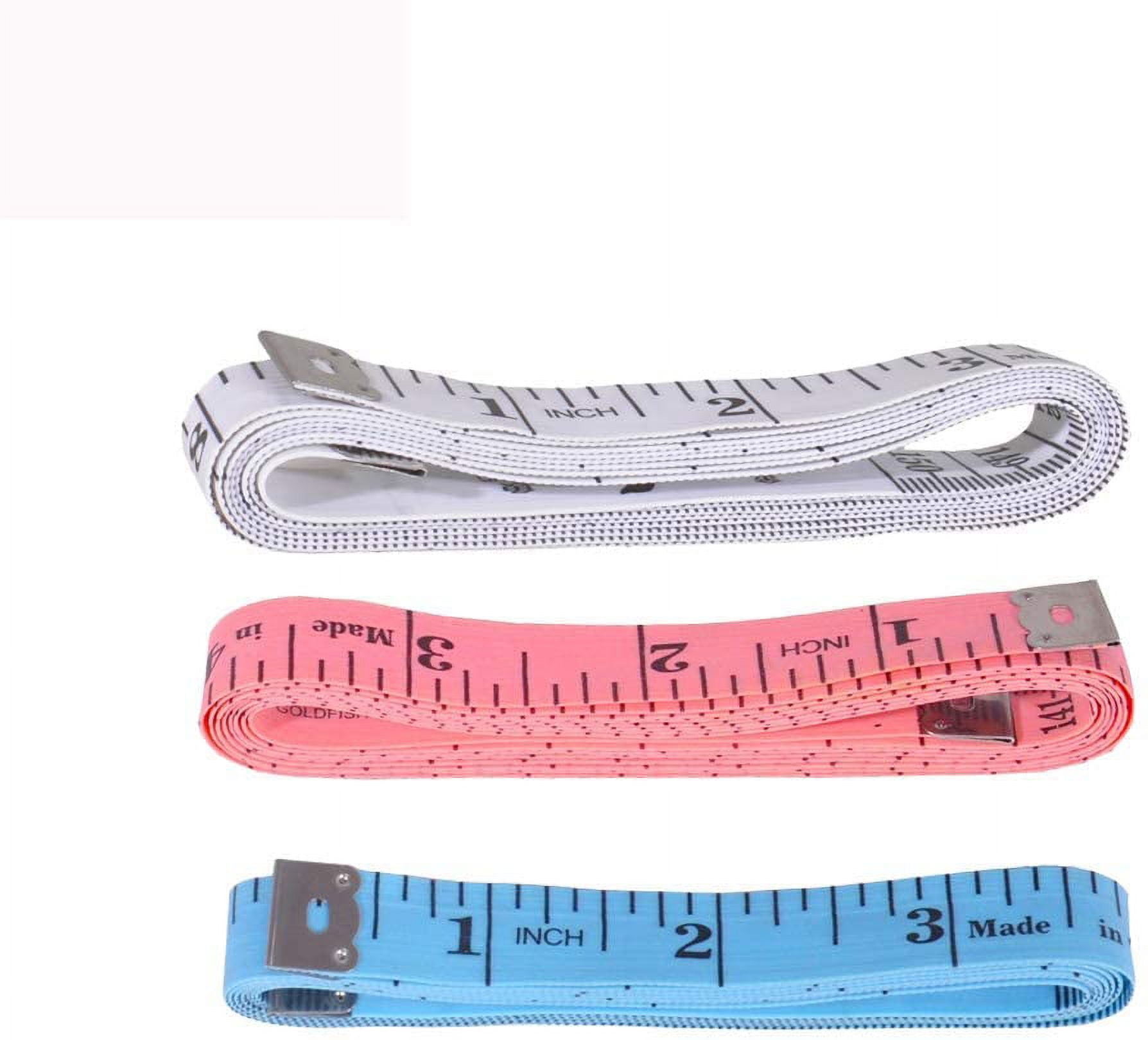 Measuring Tape, Tape Measure for Body 3 Pack Double Scale Measuring Tape  Set for Sewing, Body, Tailor,Craft,Medical 60 Inch/ 150 cm (3-Pack  White,Pink