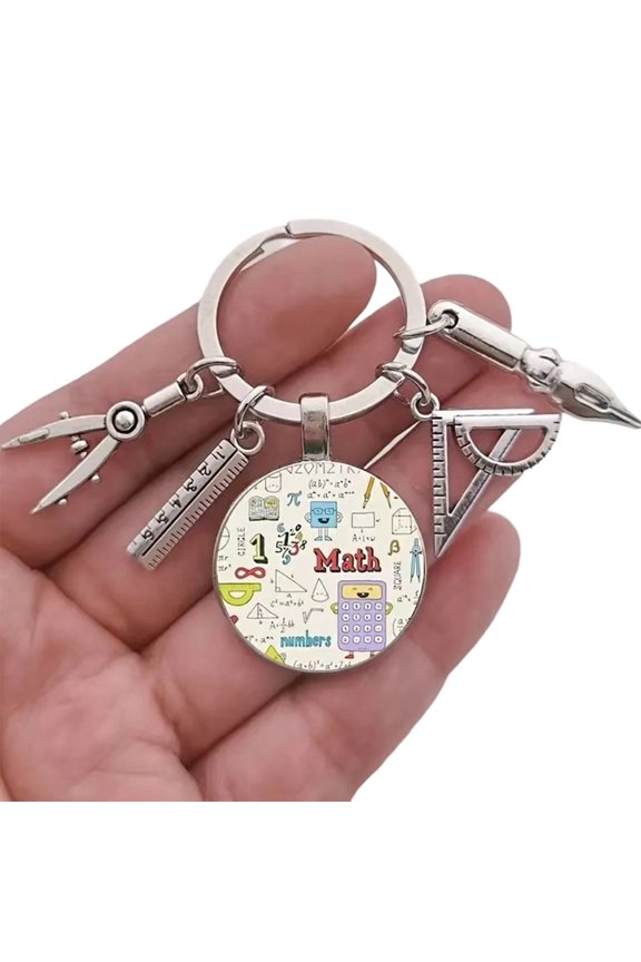 Measuring Tool Keyring School Blackboard Word Math Greek Symbols Keychain Perfect For Work Study And Travel