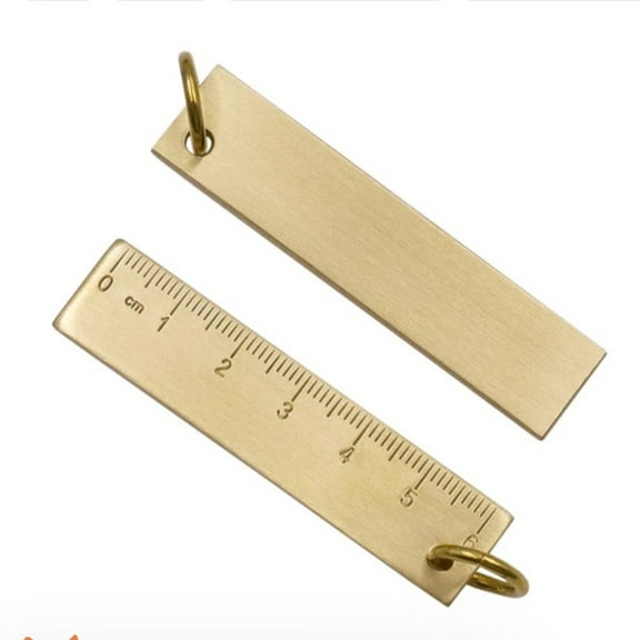 Measuring Tool Ruler 6Cm Brass Copper Craft Gift Hardware Key Pendant Measuring Tool Number Plate Straight Ruler Fangkenuo