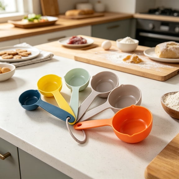Measuring Tools,Cup Spoon Set five piece dual spout double scale hanging ring design for baking cooking and precise ingredient measuring