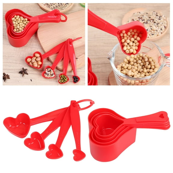 Measuring Tools Heart Shaped 8 Piece Set for Kitchen and Baking Measuring Cups and Spoons Practical Handy Kitchen Ideal 4PCS