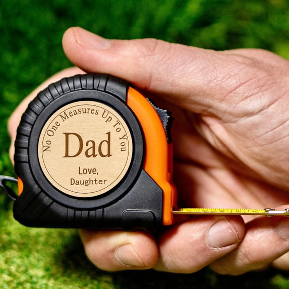 Measuring Tools,Personalized Tape Measure for Dad, “No One Measures Up” Engraved Gift from Daughter Son, Unique Father's Day Birthday Tool Gift for Husband,Orange