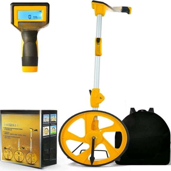 Measuring Wheel Digital Display, 3-Sections Foldable, Imperial/Metric Measure Wheel with Backlit Display | Up to 99,999Ft/ 99,999M | Kickstand to Keep Stand |Portable, Include Cloth Backpack.