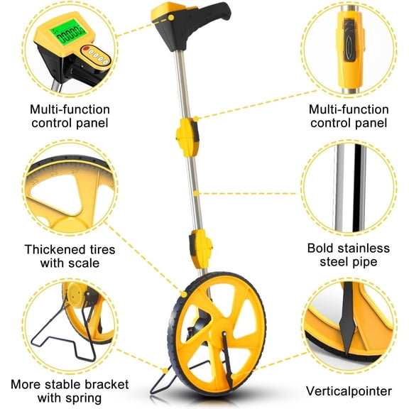 Measuring Wheel Digital Display, Foldable Feet/Meter Digital Measuring Wheel with Backlit Display | Up to 99,999Ft/ 99,999M | Kickstand to Keep Stand | Easy to Carrying Include cloth backpack