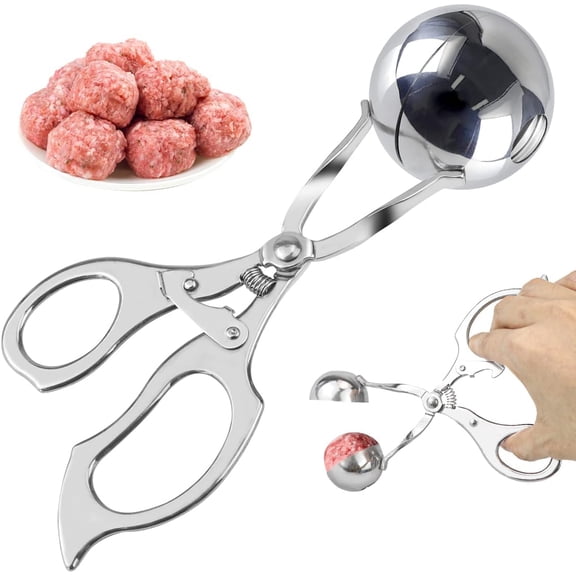 Meat Ballers Non Stick Stainless Steel Ice Cream Scoop Rice Ball Meatball Maker Kitchen Tools, 3.5CM
