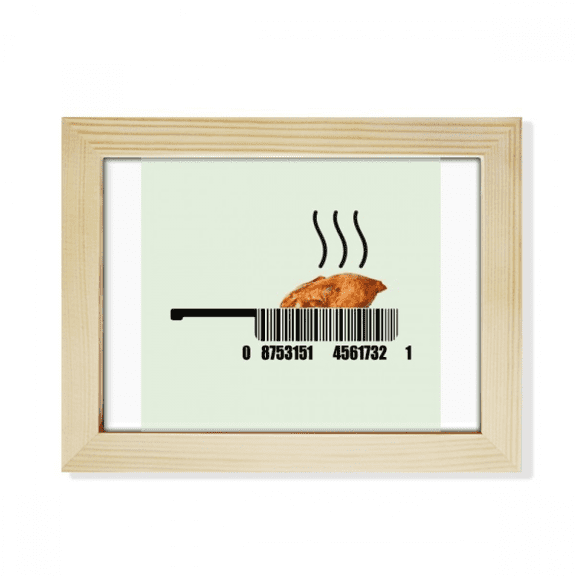 Meat Barbecue Food Pan Art Deco Fashion Desktop Photo Frame Picture Art Decoration Painting 6x8 inch