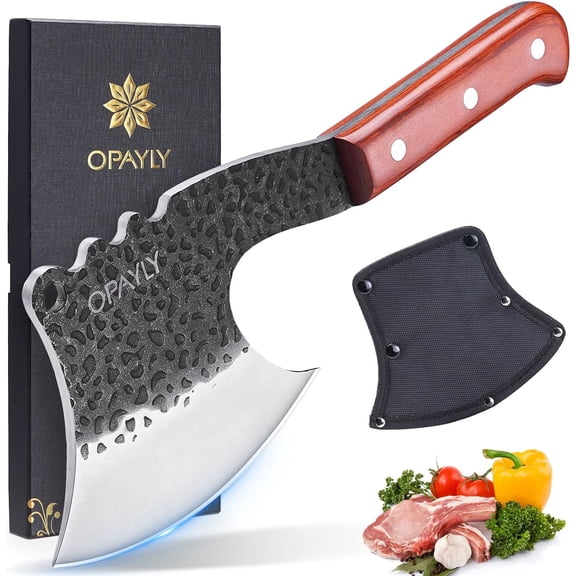 Meat Bone Cleaver Knife Heavy Duty Choppe for Cutting Hand Ford Butcher Axes with Cover cleavers High Carbon meat cleaver Kitchen Outdoor Camping BBQ gifts men