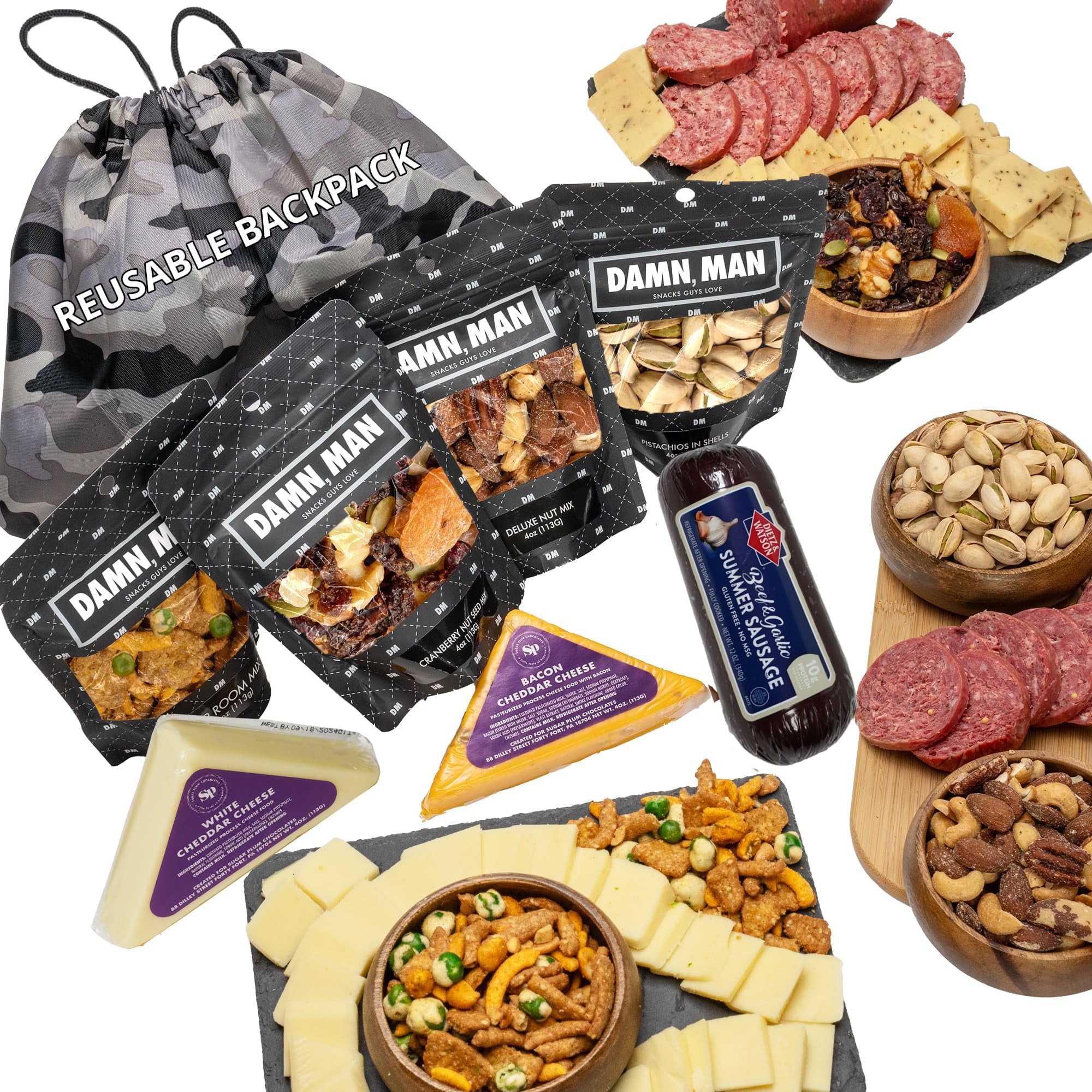 Meat and Cheese Gift JKF25 Basket for Men - Fathers Day, Birthday Gift ...