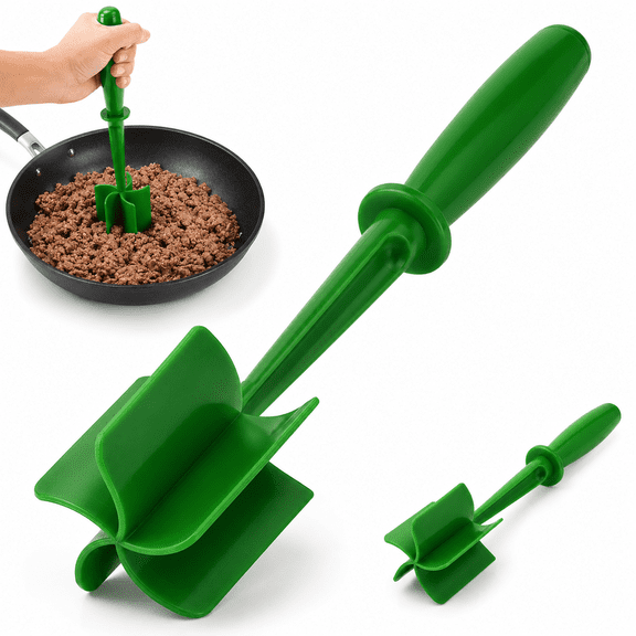 Meat Chopper for Ground Beef - Hamburger Chopper Utensil,Nylon Hamburger Chopper Utensil,Masher & Smasher Meat,Non Stick Mix Chopper for Kitchen Tool (Green)