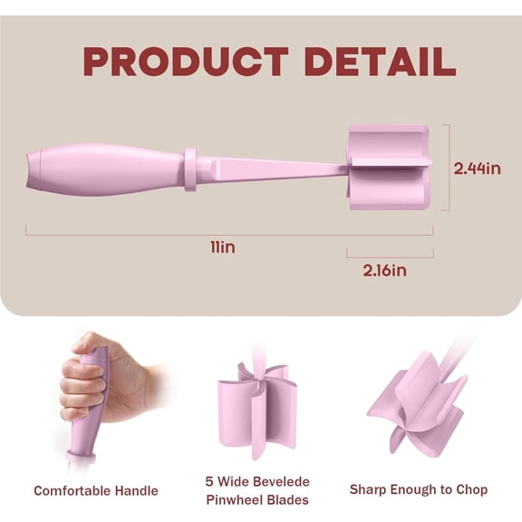 Meat Chopper, Hamburger Grinder, Premium Heat Resistant Smasher for Ground Beef, Burger Grinder Nylon Potato Mix Tool-Black