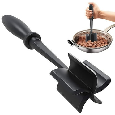 Meat Chopper, Multifunctional Good Cook Heat Resistant Nylon Soft Grip Ground Beef Meat Chopper Utensil, Hamburger Meat Chopper for Non Stick Blends and Mashes, Mix Chopper, Black