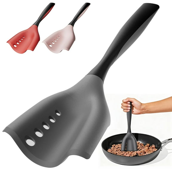 Meat Chopper Spatula Ground Beef Masher- Heat Resistant Hamburger Smasher Tool, Non Stick Ground Chopper Hamburger Grinder, Mix and Chop Potato Masher Kitchen Utensil