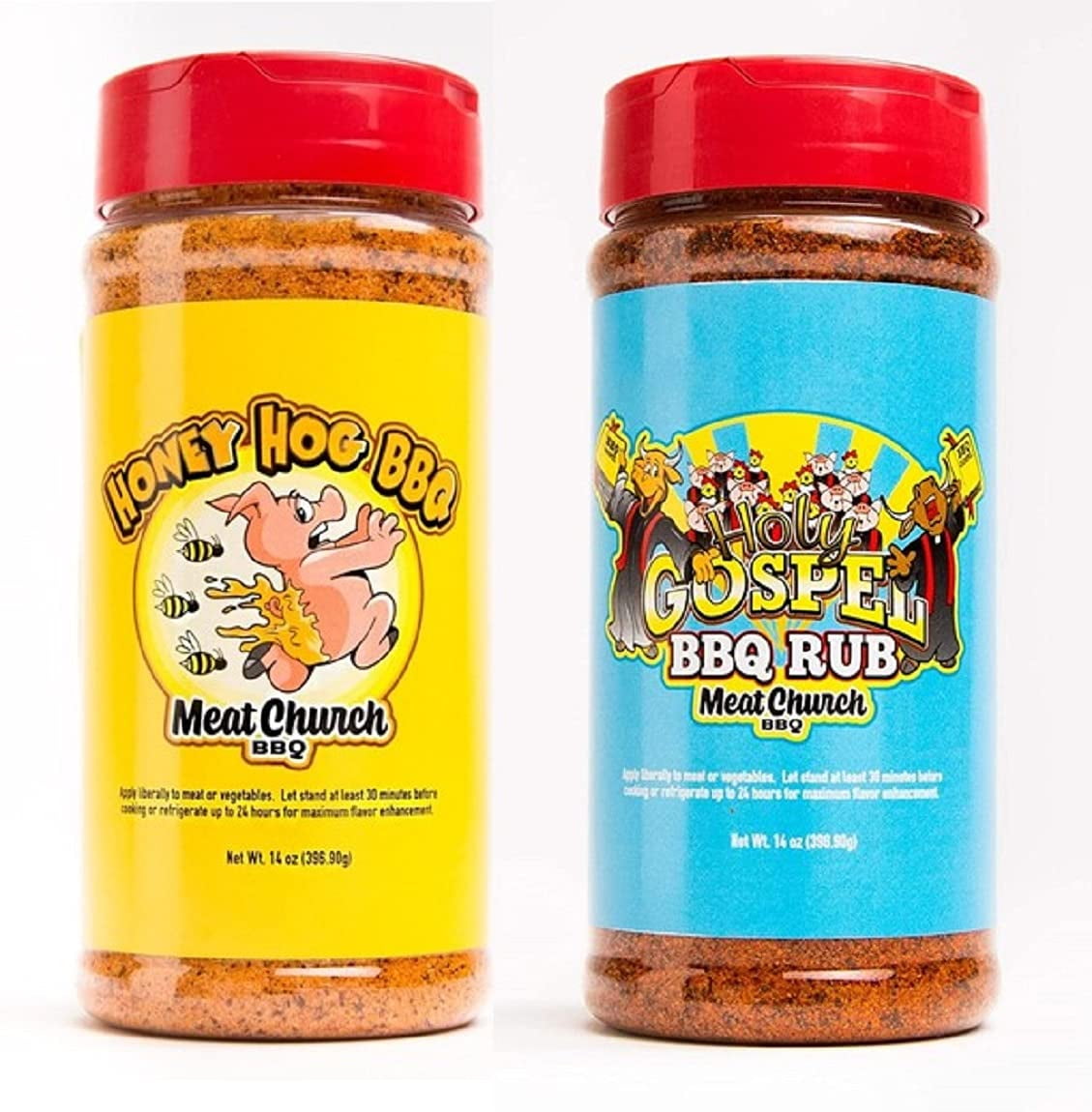 Meat Church BBQ Rub Combo Honey Hog (14 oz) and Holy Gospel (14 oz) BBQ Rub and Seasoning for