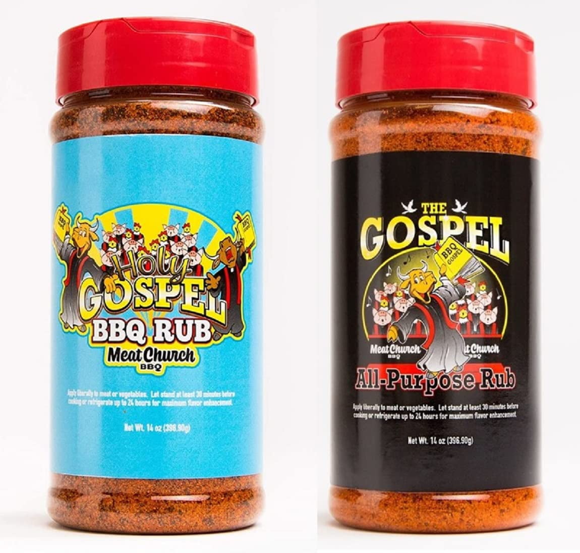 Meat Church BBQ Rub STF9 Combo Holy Gospel (14 oz) and The Gospel (14 oz) BBQ Rub and Seasoning