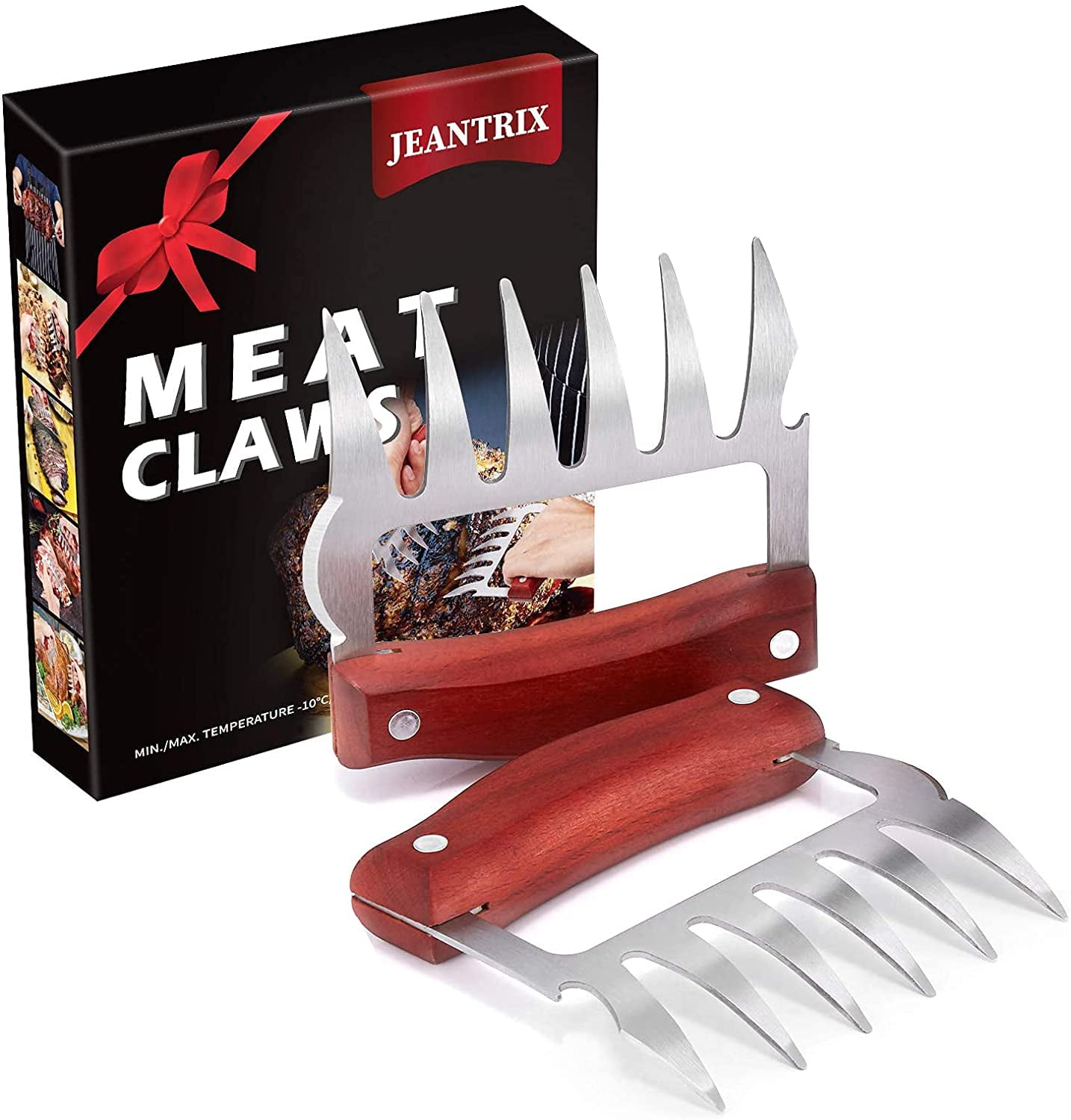 GRILLMATIC - Meat Shredder Claws - Professional, Stainless Steel, Easy to Use, Lightweight, Heat Resistant Claws for Pulling, Shredding, Lifting and
