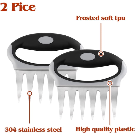Meat Claws for Shredding, Metal Set of 2 Tools, Chicken Shredder, Meat Shredder Claws, BBQ Shredding Claws, Pulled Pork, Bear Claws, Pork Shredding Claws Shred Cut Meats$$Garden & Patio