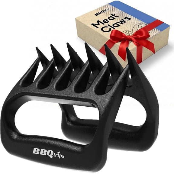 Meat Claws for Shredding Pulled Pork & Chicken - Solid Heavy Duty Shredder Claws, BBQ Smoker Accessories Heat Resistant Turkey Lifter Beef Brisket Non-Hollow Handling Forks