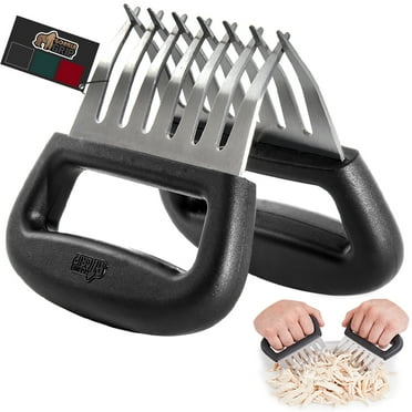 Meat Claws for BBQ Grilling, 7 Claw Food Shredding Fork, Black Stainless Steel by Gorilla Grip