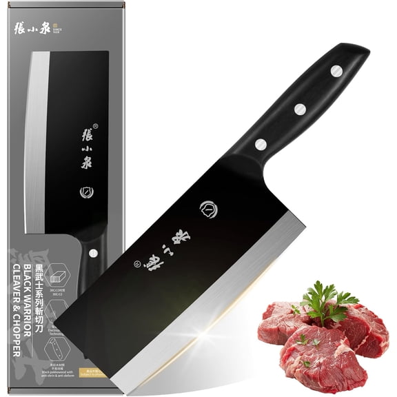 Meat Cleaver 7.3, Ultra Sharp Chinese Chopper Slice Knife made of High Carbon Stainless Steel, Chef for Vetable Fish and Poultry