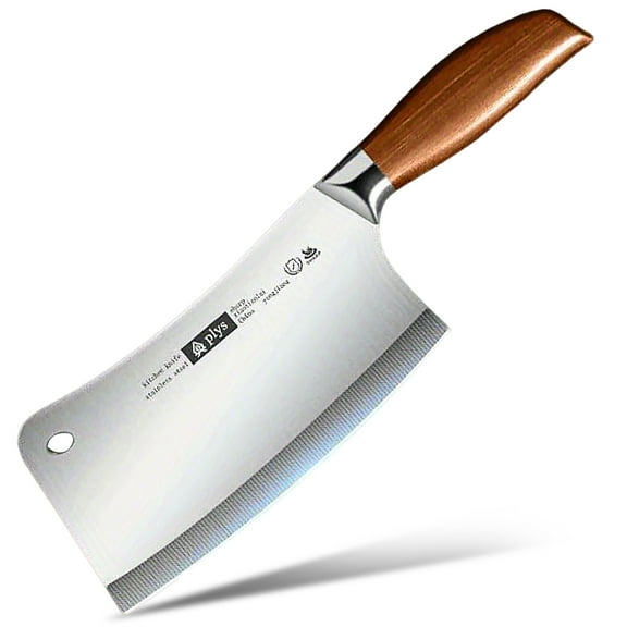 Meat Cleaver Bone Chopper for Chef, Meat Cutting - 7 inch Heavy Duty Butcher Knife