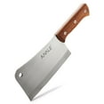 thumbnail image 1 of Meat Cleaver Bone Chopper for Chef, Meat Cutting - Heavy Duty Butcher Knife with Wooden Handle for Kitchen (8 Inch), 1 of 10